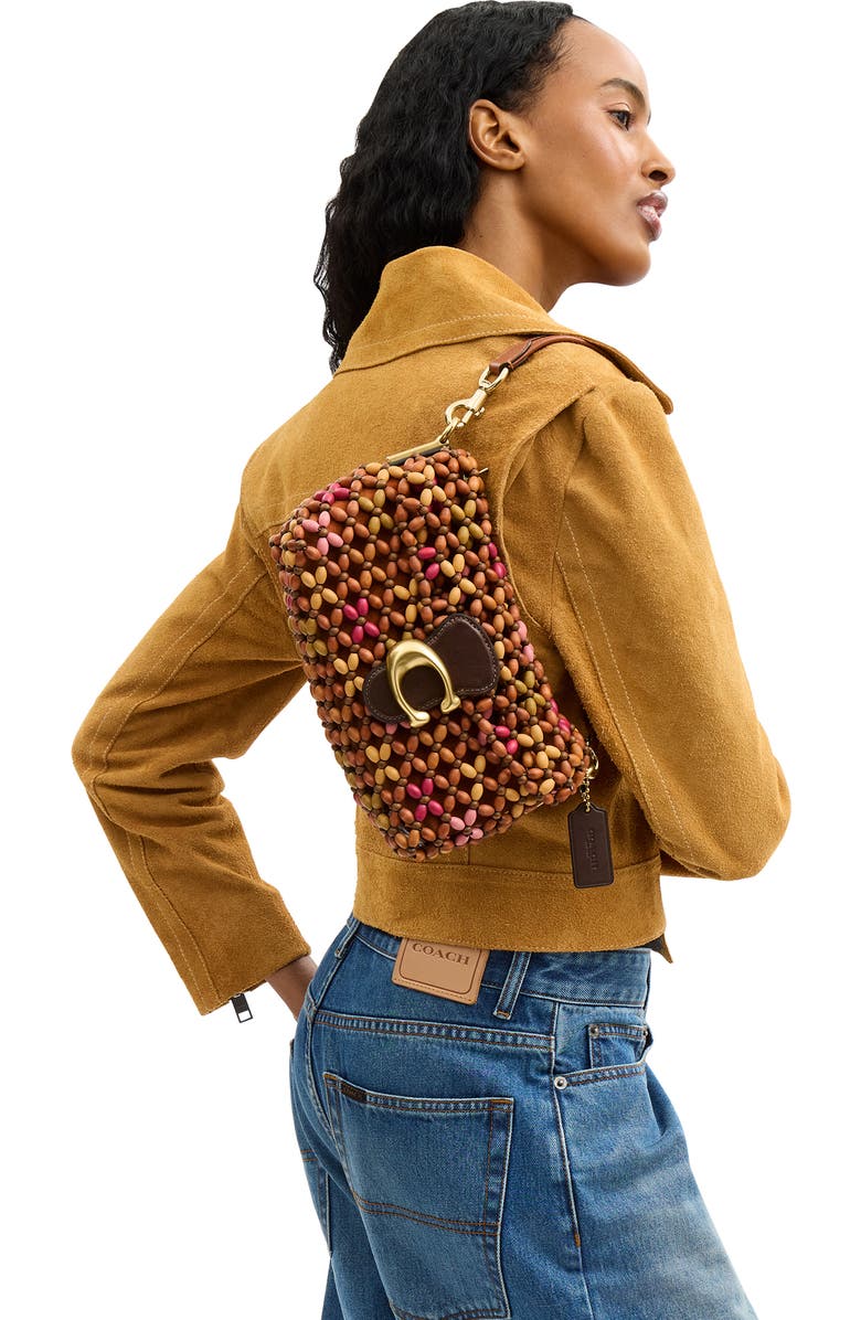 COACH Tabby 26 Wooden Bead Shoulder Bag, Alternate, color, Maple Multi