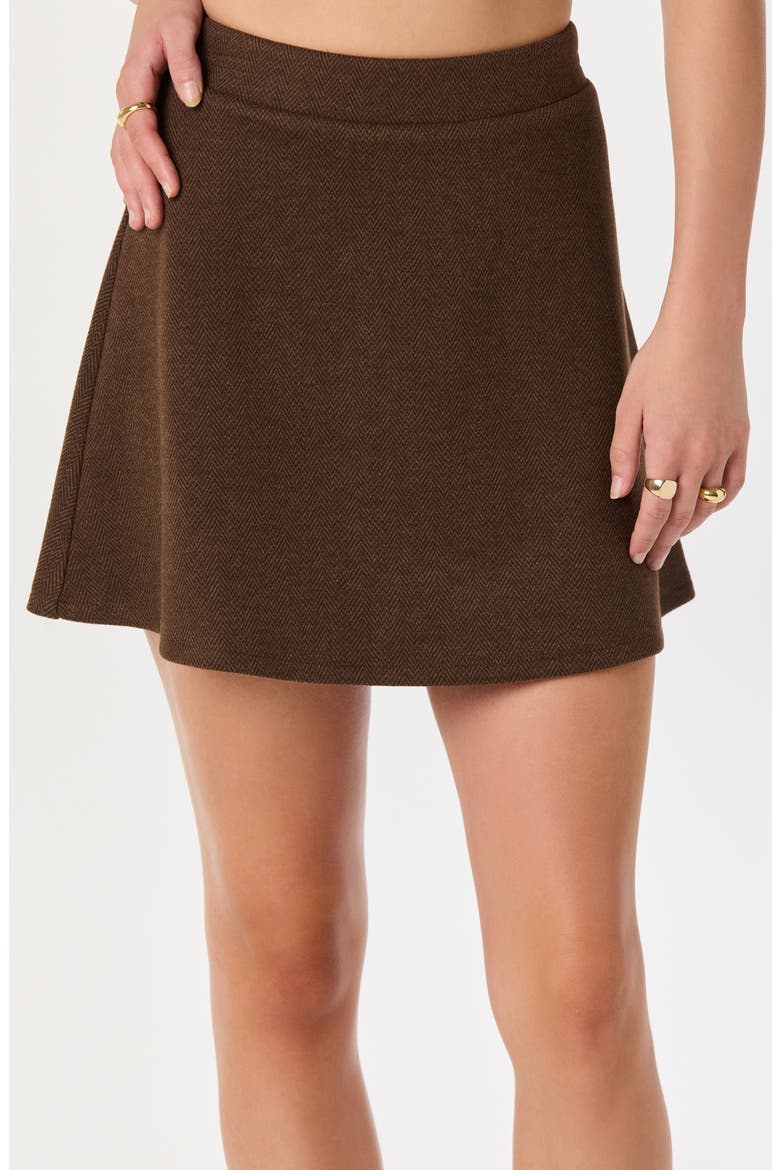 Swing Knit Miniskirt, Alternate, color, BROWN
