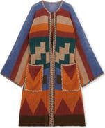 Fortela Lara Multicolor Knit Linen Maxi Cardigan