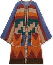 Fortela Lara Multicolor Knit Linen Maxi Cardigan