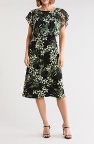 Connected Apparel Cape Sleeve Wrap Style Dress