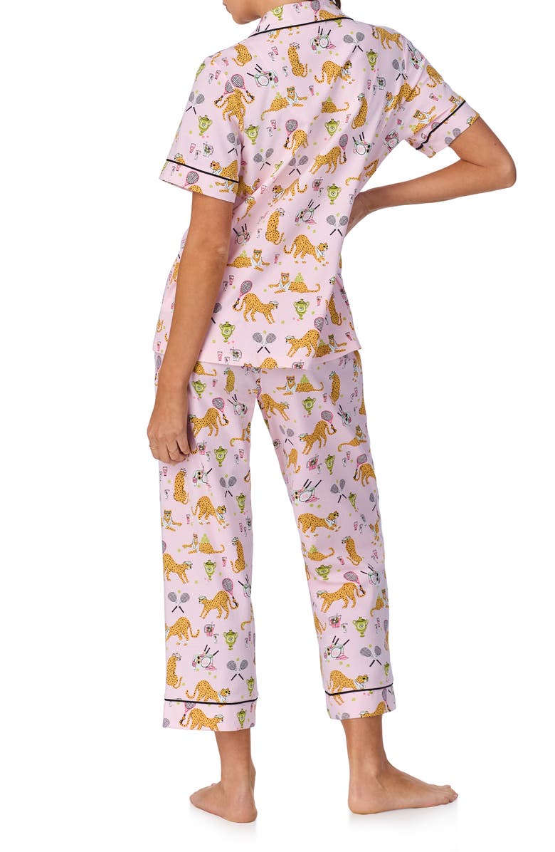 BedHead Pajamas Print Stretch Organic Cotton Jersey Crop Pajamas, Alternate, color,