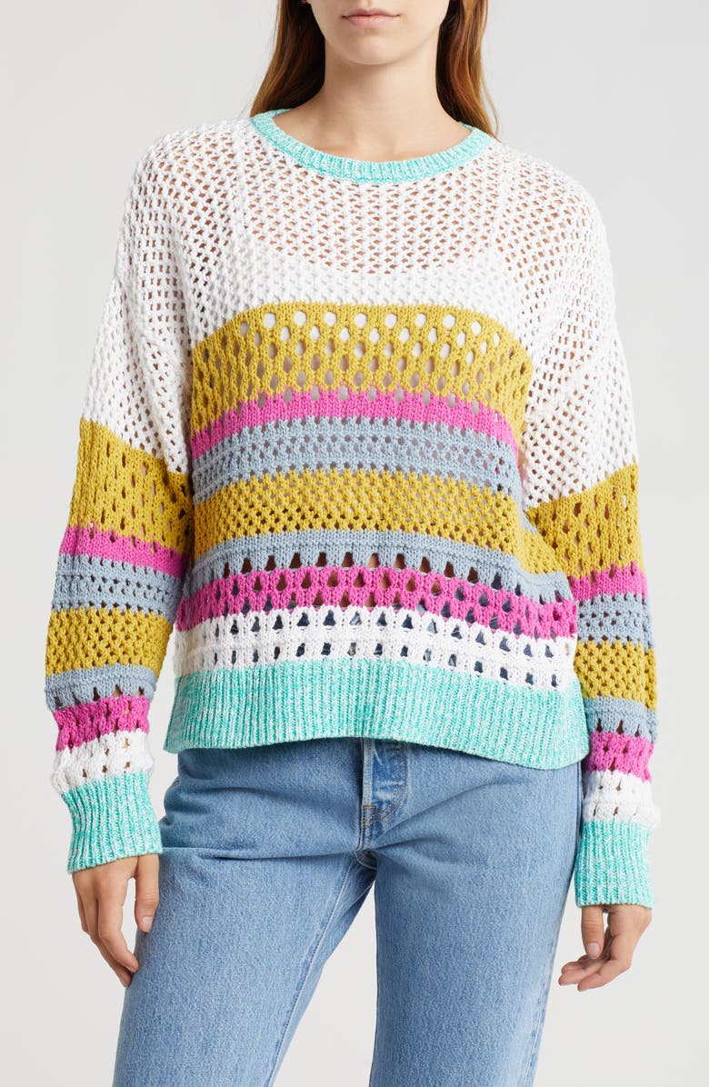 525 Arya Cotton Openwork Sweater, Main, color, 