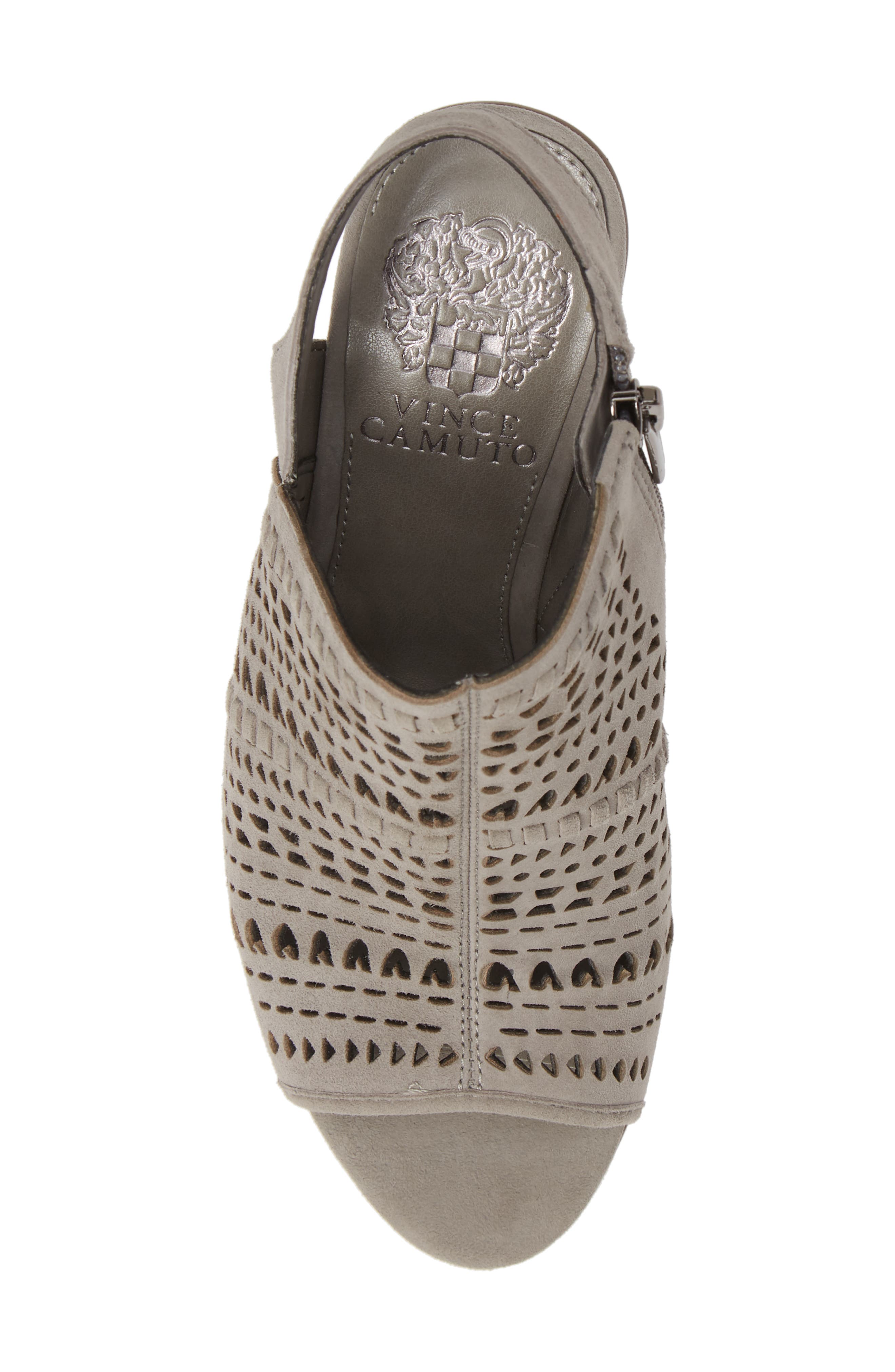 Derechie Perforated Shield Sandal, Alternate, color, STORM GREY SUEDE