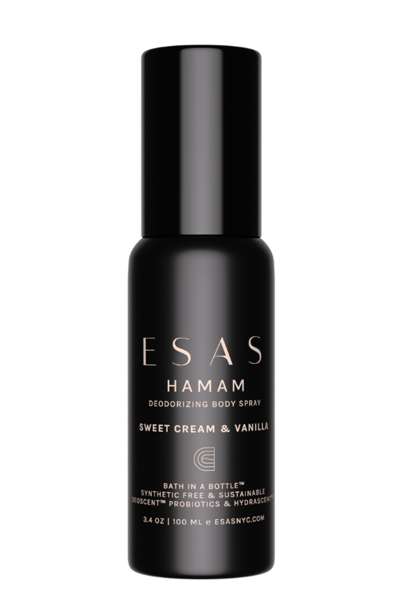 Esas NYC Sweet Cream & Vanilla Organic Hamam Deo Body Spray - Vanilla Cream & Golden Musk, Main, color, 3.4 Oz