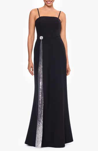 Betsy & Adam Sequin A-Line Gown