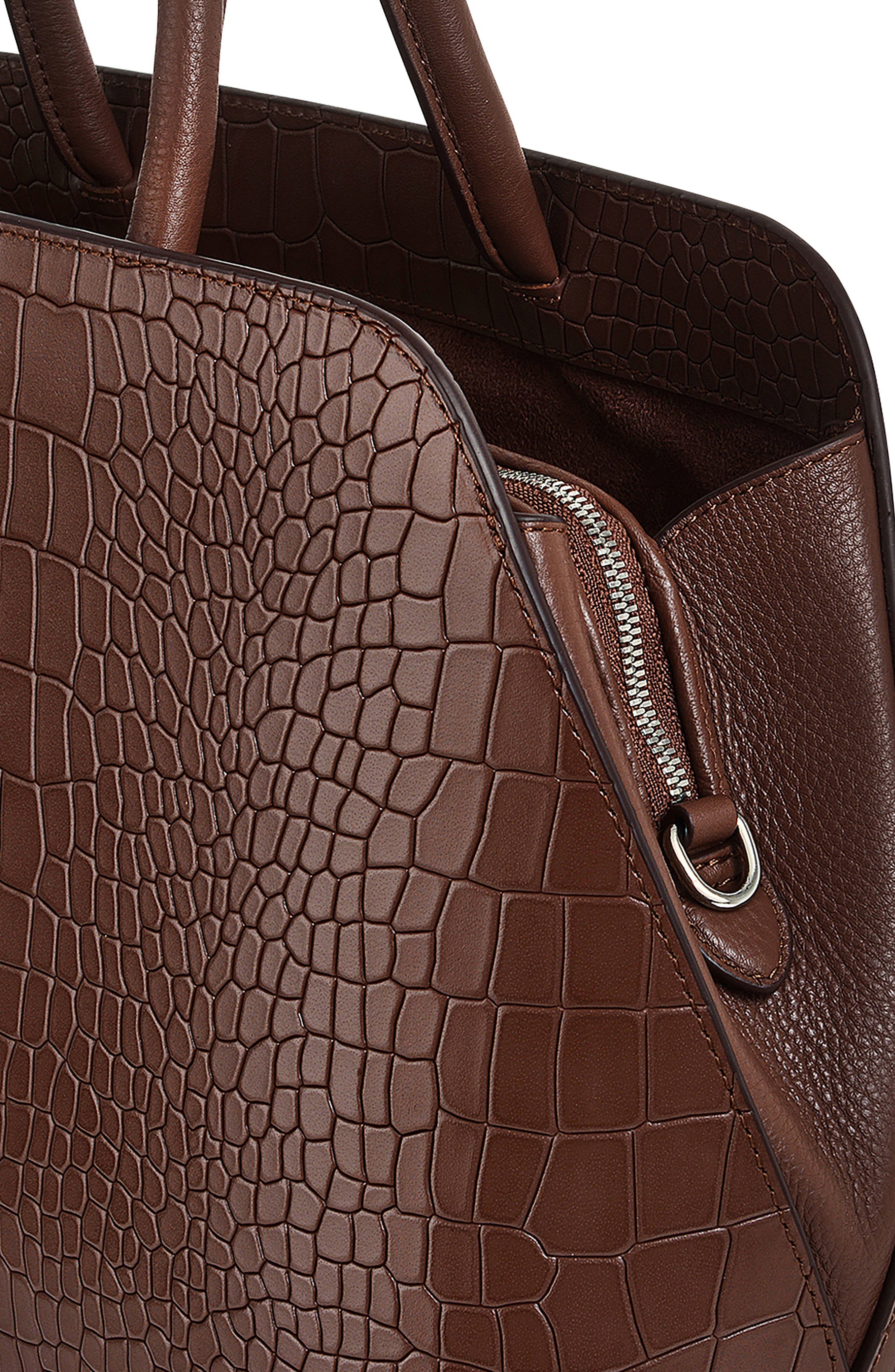 Radley Liverpool Street Croc Embossed Leather Satchel, Alternate, color, 