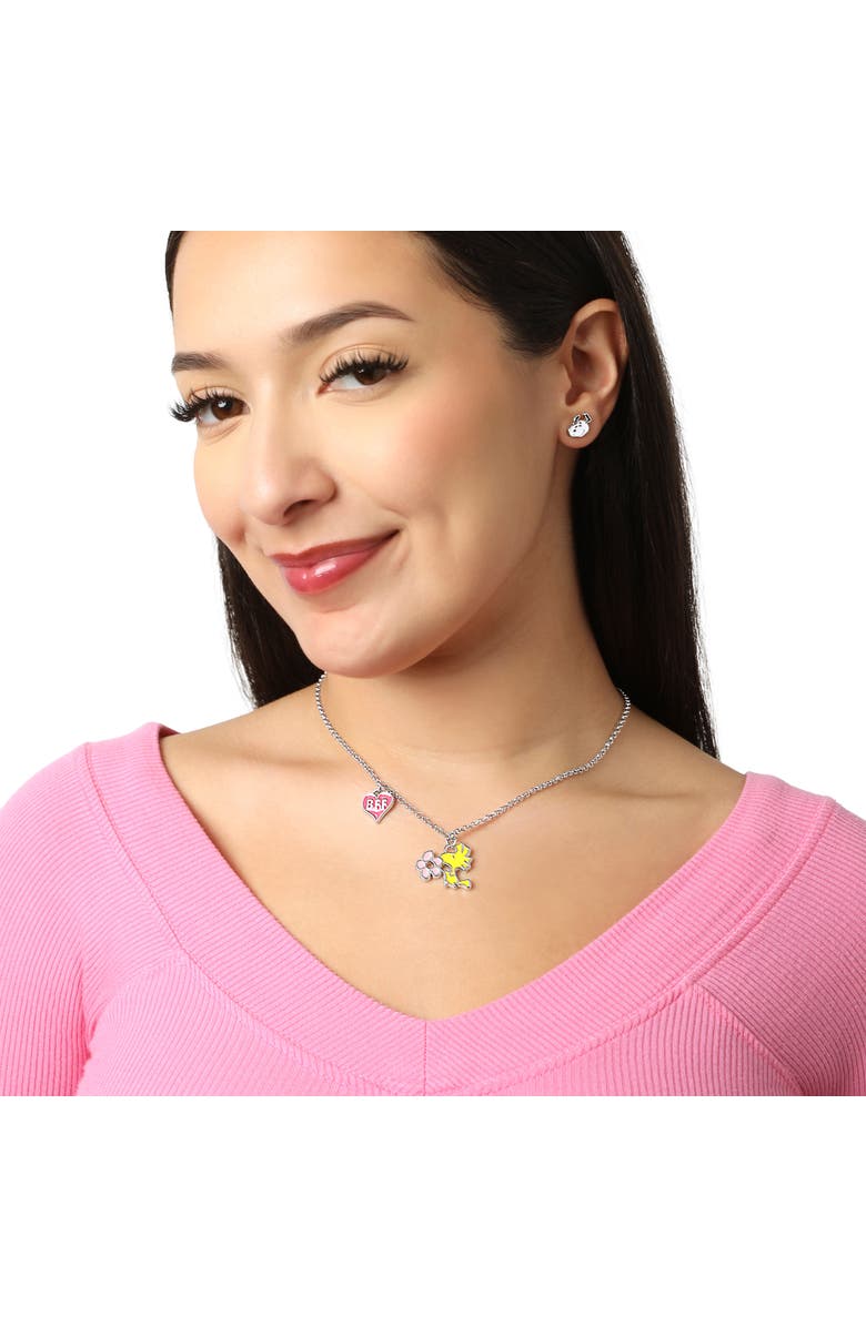 PEANUTS Snoopy & Woodstock BFF 2 Piece Necklace Set - 16 + 3.25'', Alternate, color, Silver