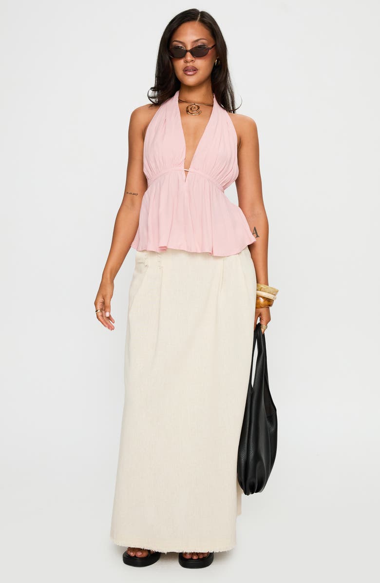 Princess Polly Saddler Plunge Halter Top, Alternate, color, Pink