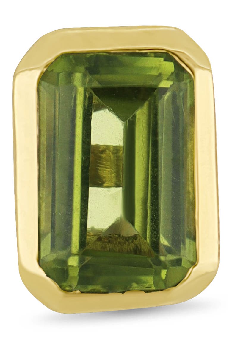 14K Gold Peridot Stud Earrings, Alternate, color, 14K YELLOW GOLD