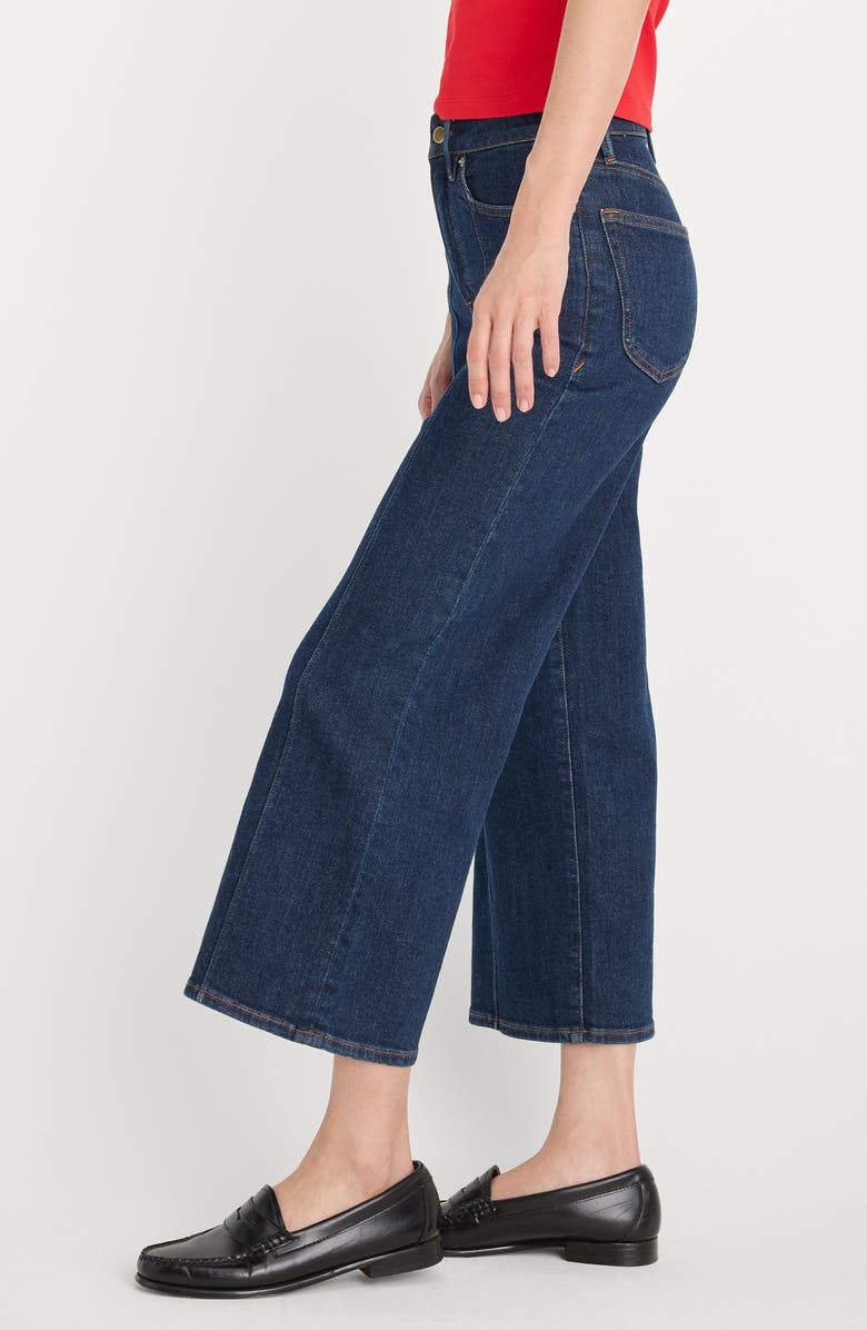 Good American Soft-Tech Good Waist High Waist Crop Palazzo Jeans, Alternate, color, Indigo1169