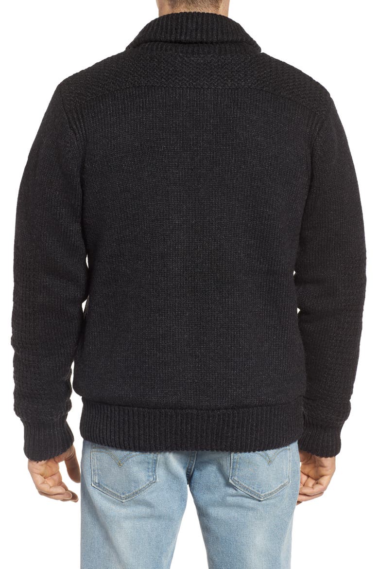 Lined Wool Blend Zip Sweater Jacket, Alternate, color, BLACK