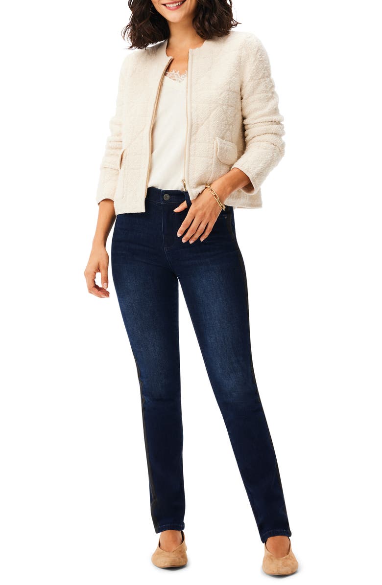 NIC+ZOE Diamond Textured High Pile Fleece Jacket, Alternate, color, Almond