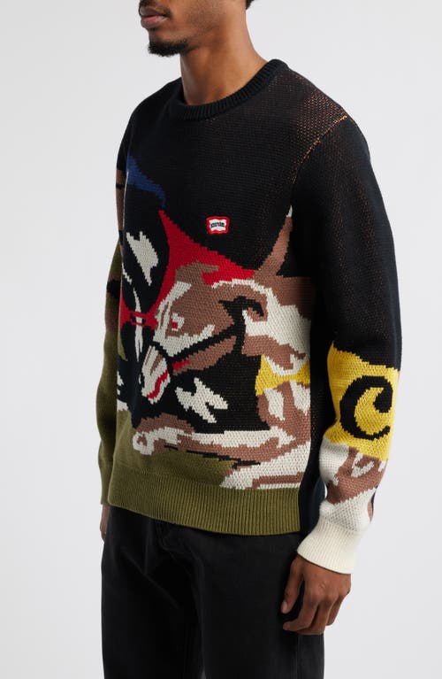 Icecream Race Cotton Crewneck Sweater In Black
