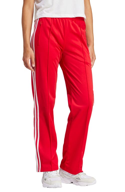 Adidas Originals Straight Trousers With Elastic Waistband And Side Stripes In Red