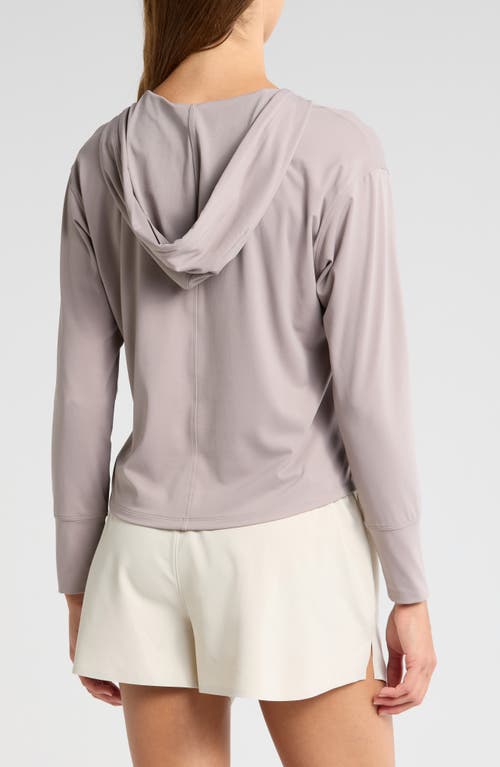 Shop Rhone Serene Stretch Nylon Hoodie In Taupe Mist