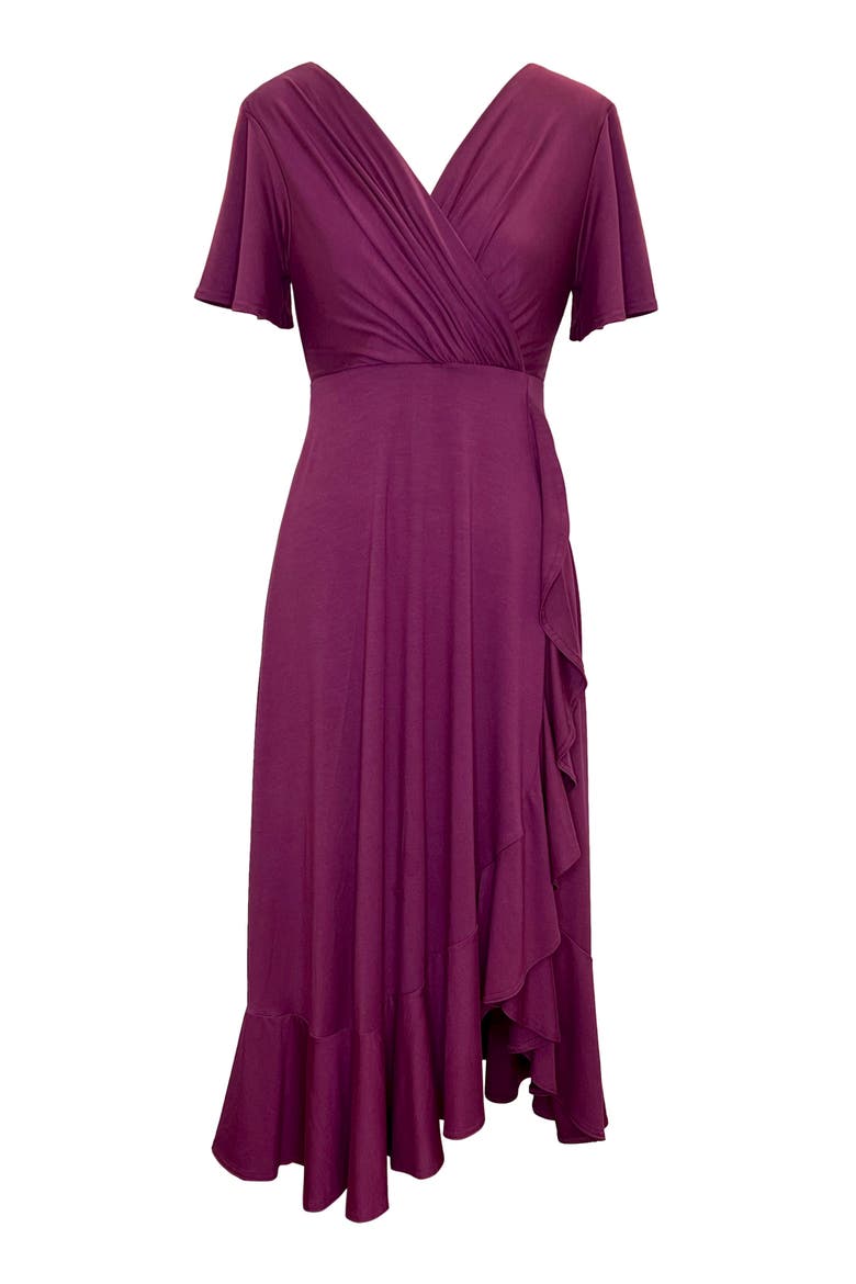 Waterfall Dress, Alternate, color, Plum Wine