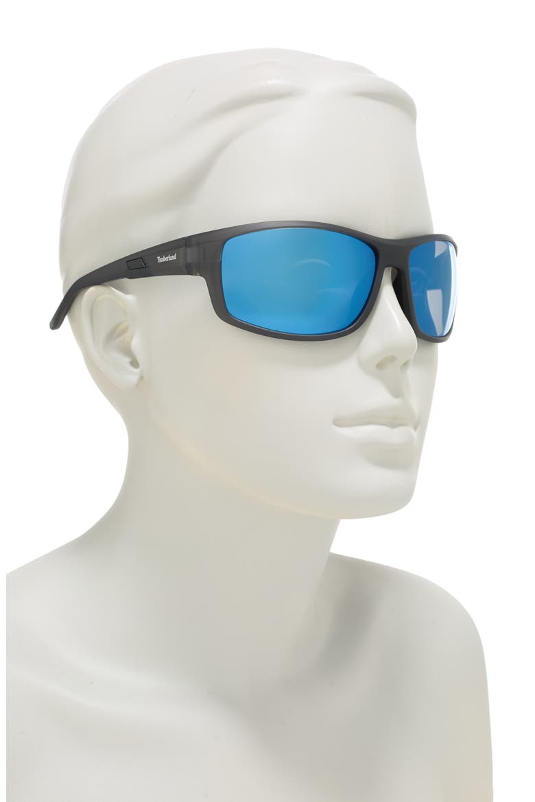 66mm Polarized Square Sunglasses, Alternate, color, GRYO/ SMKPZ