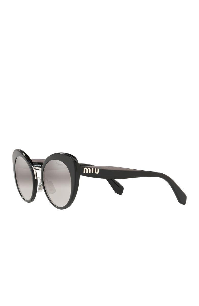 Miu Miu 53mm Cat Eye Sunglasses, Alternate, color, Black Gradient Mirror