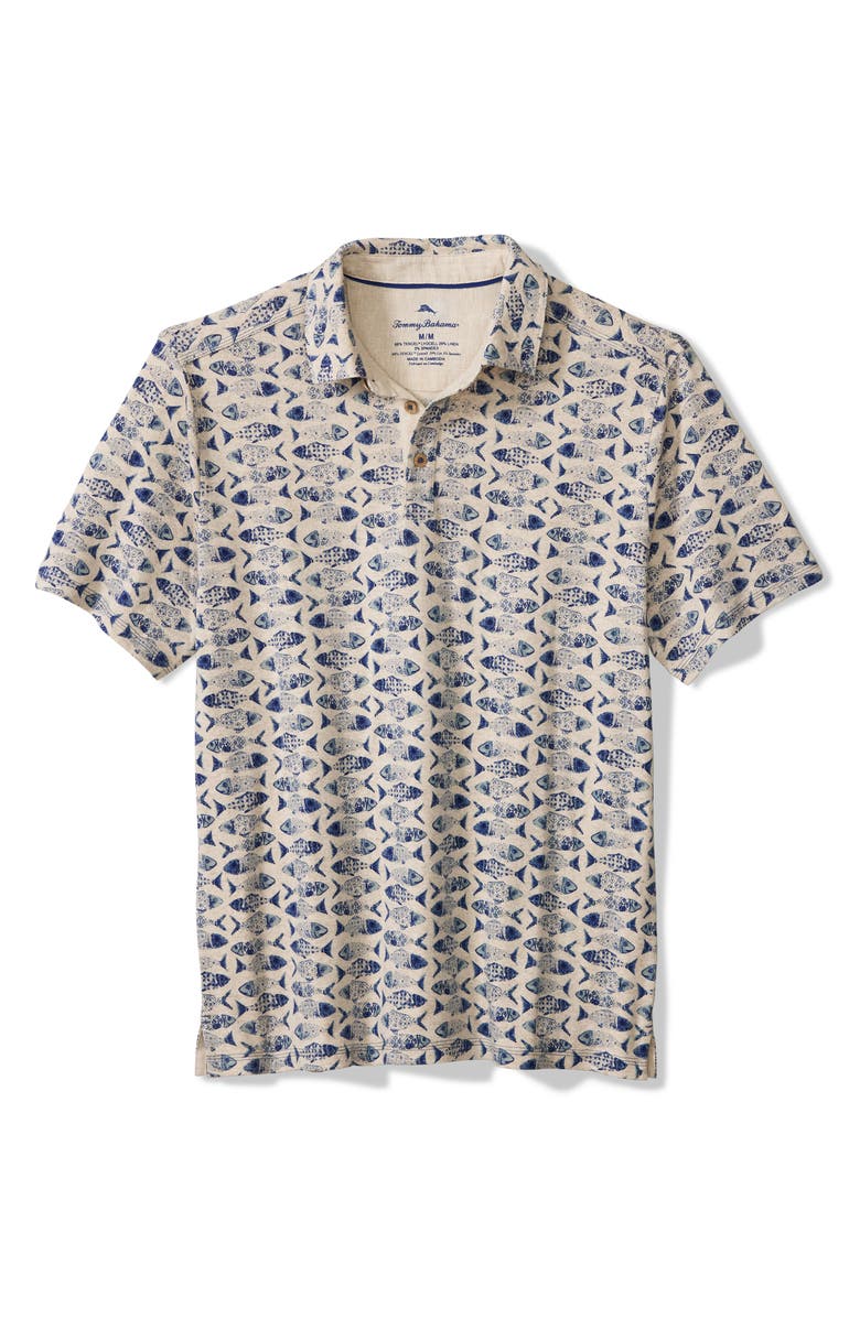 Tommy Bahama Sardina Soirée Polo, Main, color, Blue/ Natural