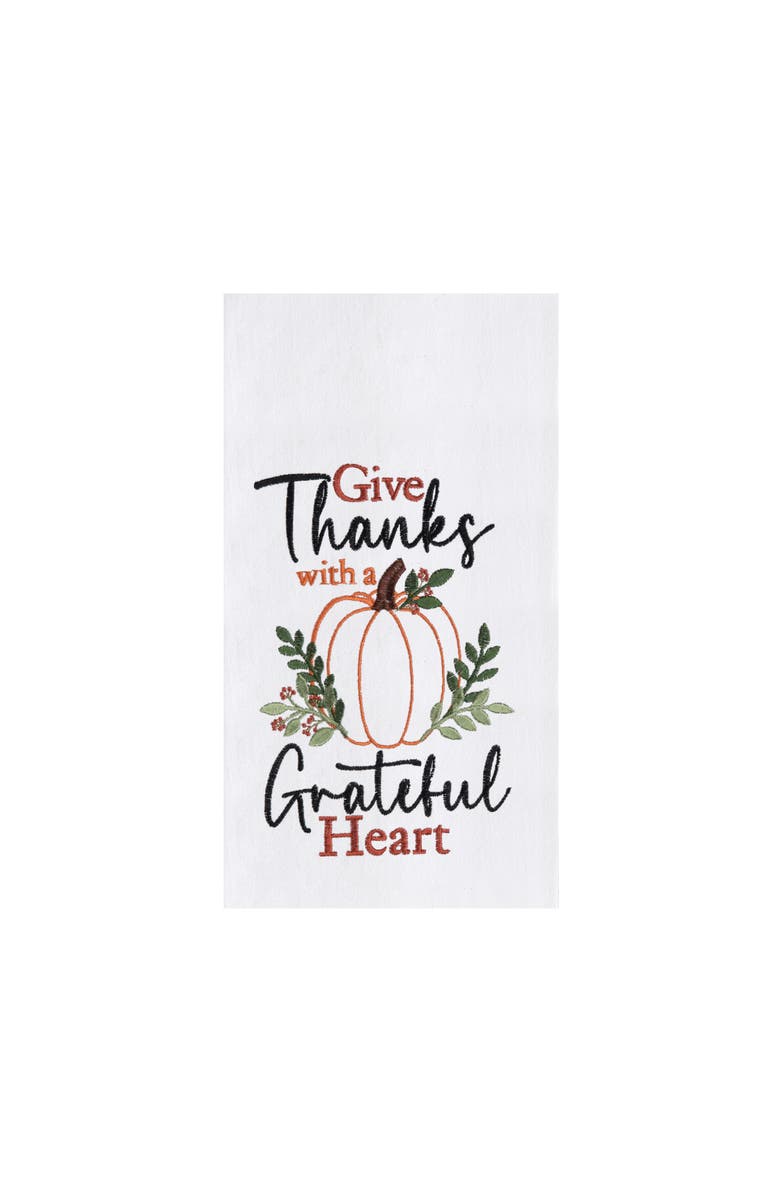 C&F Home Grateful Heart Pumpkin Towel, Main, color, Orange
