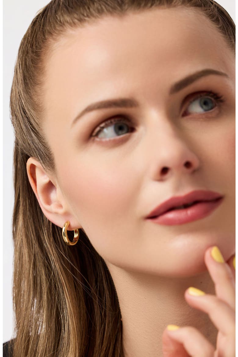 Gold Hoop Earrings - Giulia Medium, Alternate, color, Gold