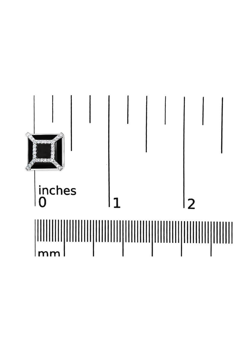 14K White Gold 3/8ct Diamond with Black Onyx Stud Earrings, Alternate, color, White