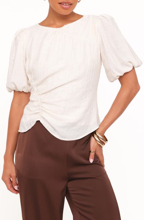 Laurel Puff Sleeve Ruched Top