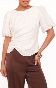 Petal & Pup Laurel Puff Sleeve Ruched Top