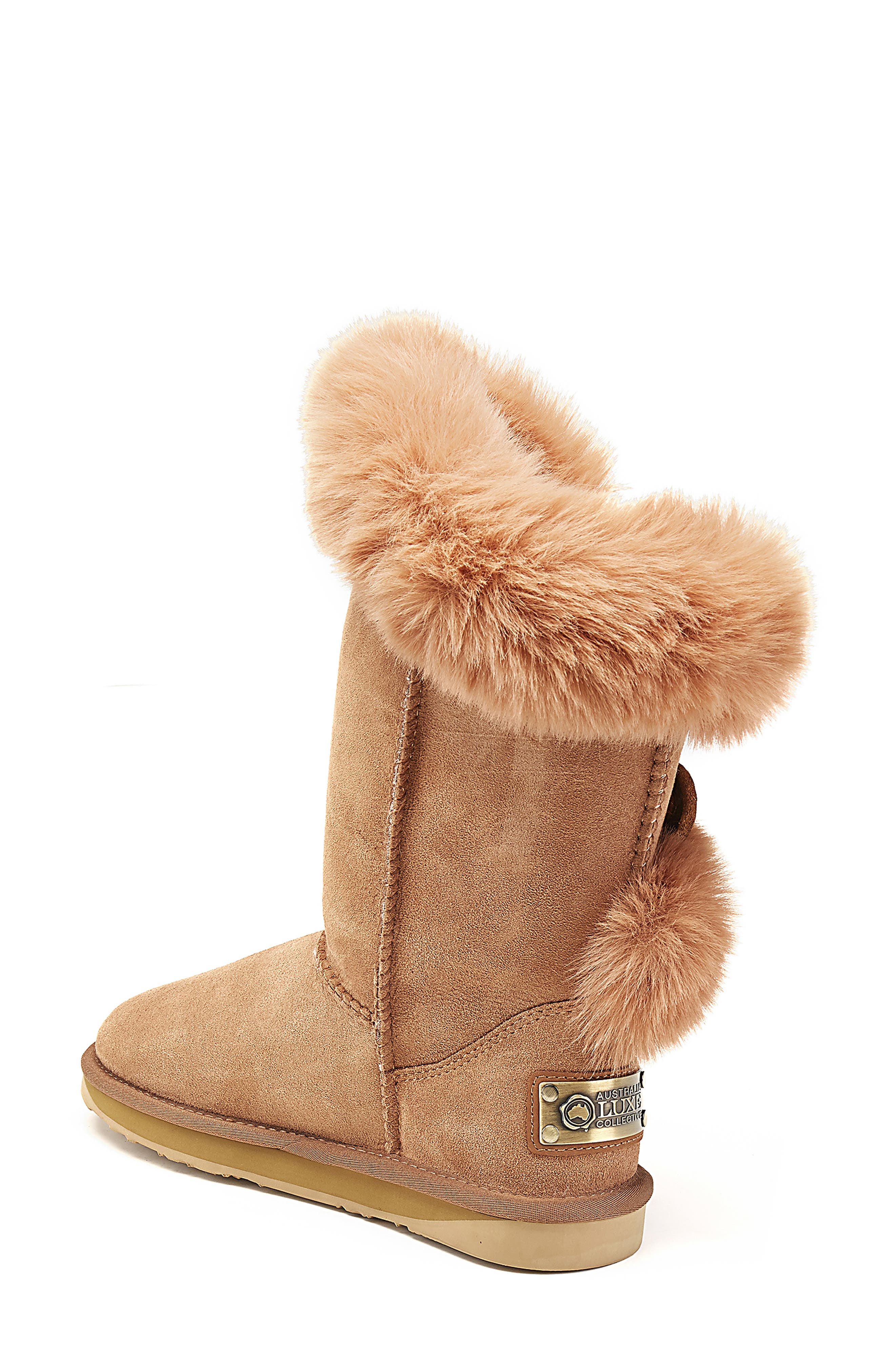 Australia Luxe Collective Nordic Genuine Shearling Lined Short Boot, Alternate, color, Chestnut