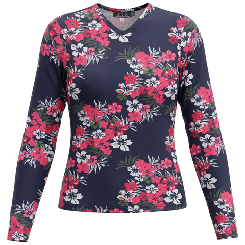 Printed Paisley V-Neck Long Sleeve Tee Top