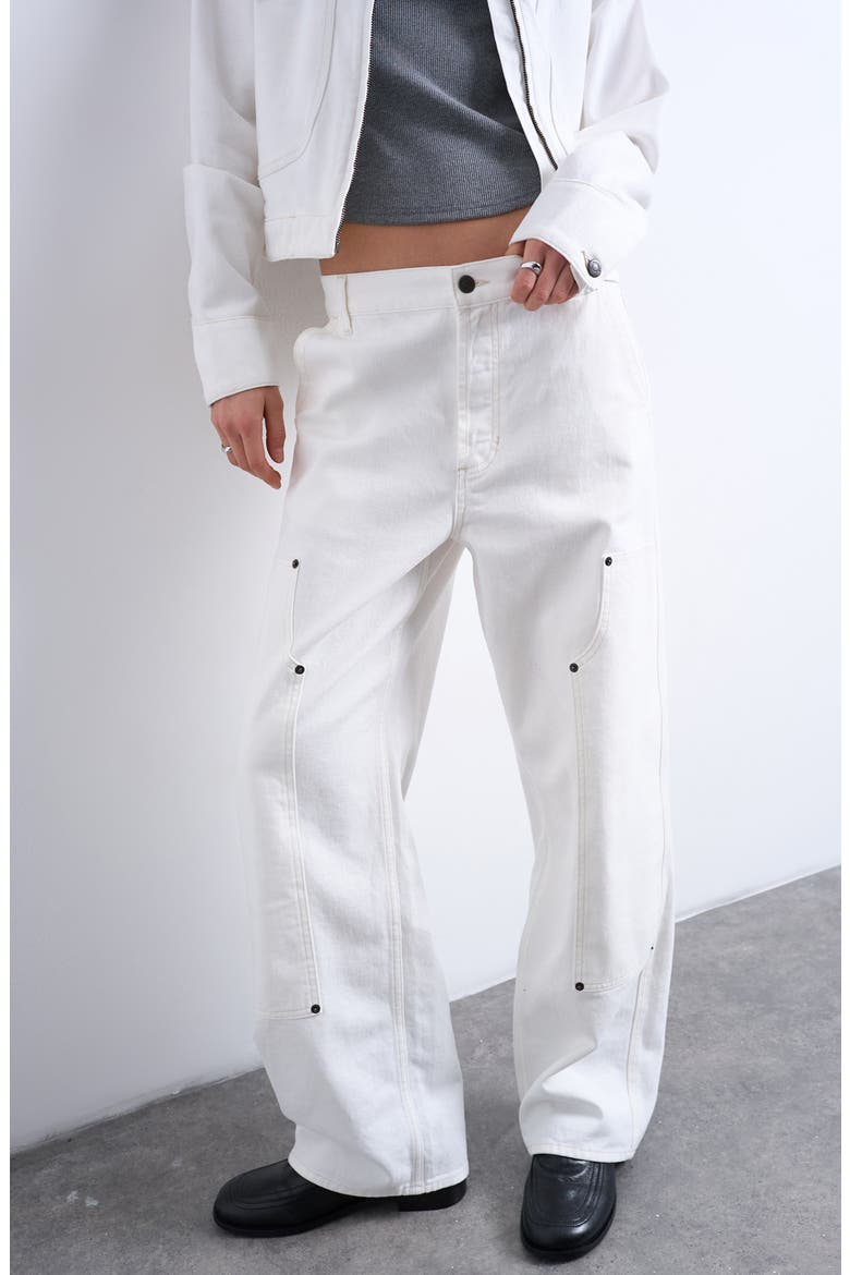 Column Straight Leg Jeans, Main, color, IVORY