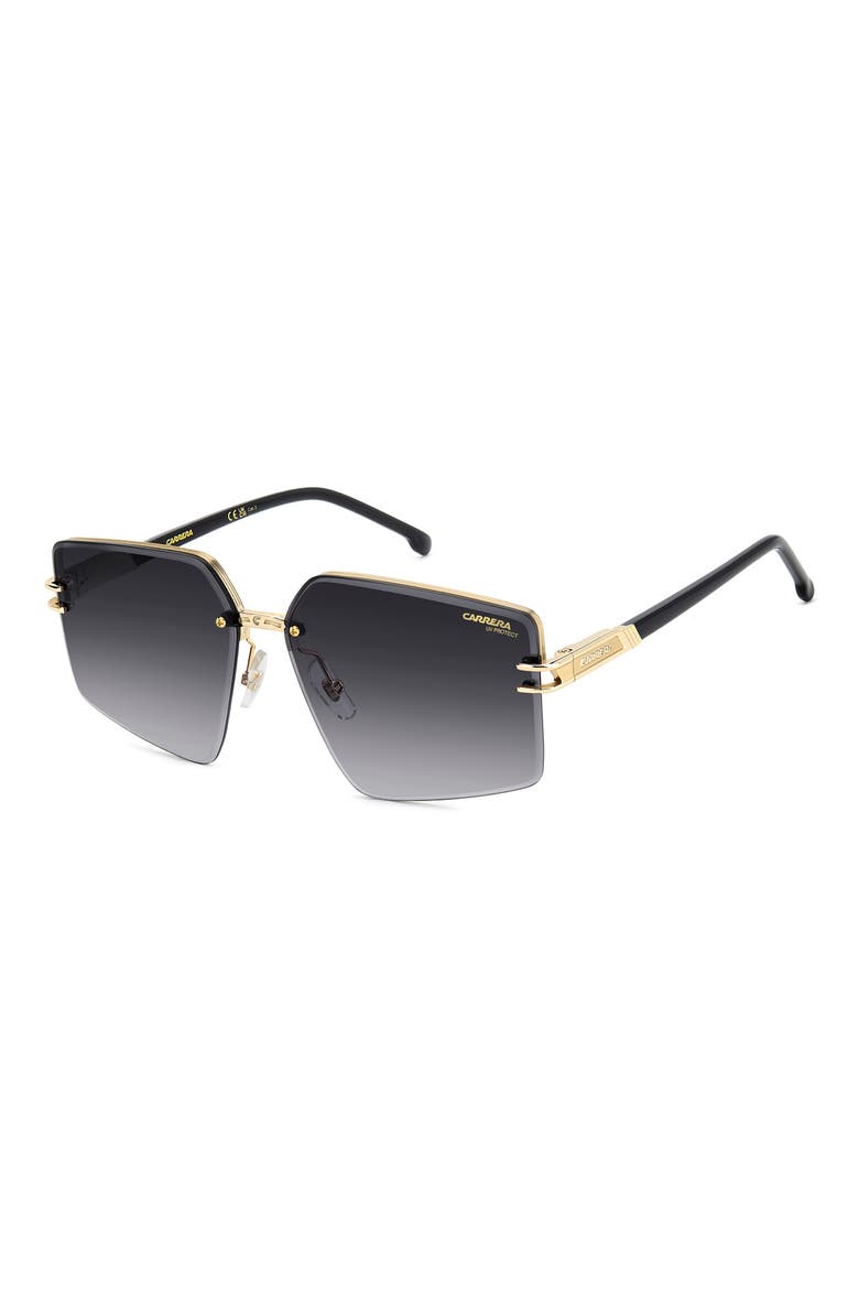 63mm Square Oversized Gradient Rimless Square Geometric Sunglasses, Alternate, color, GOLD BLACK/ DARK GREY SF
