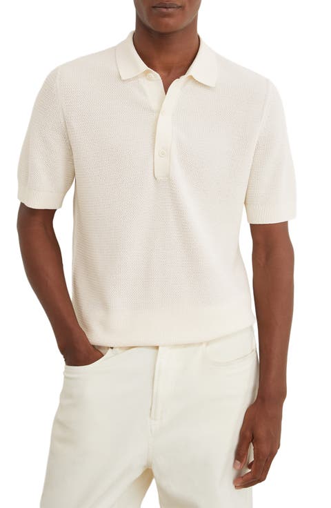 Warren Basket Stitch Polo Sweater