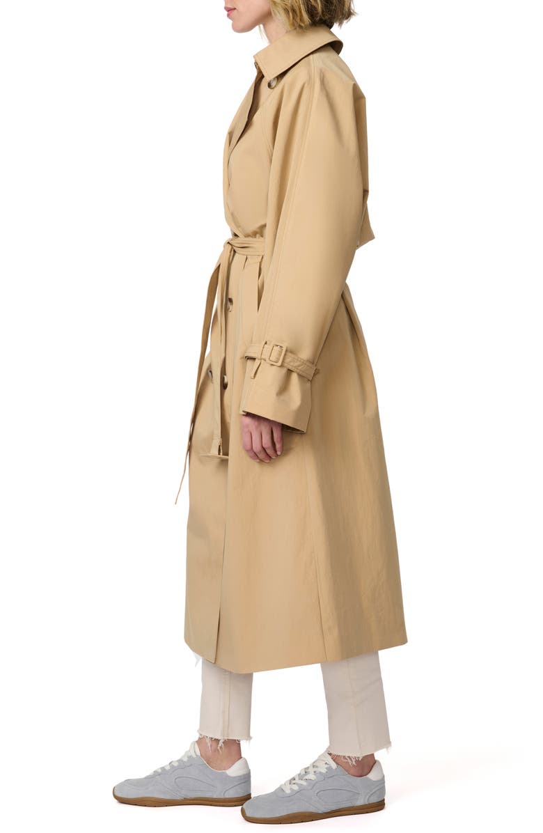 Bernardo Double Breasted Belted Trench Coat, Alternate, color, 