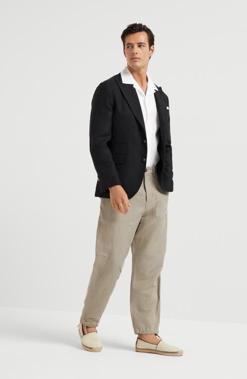Brunello Cucinelli Linen Pants In Khaki