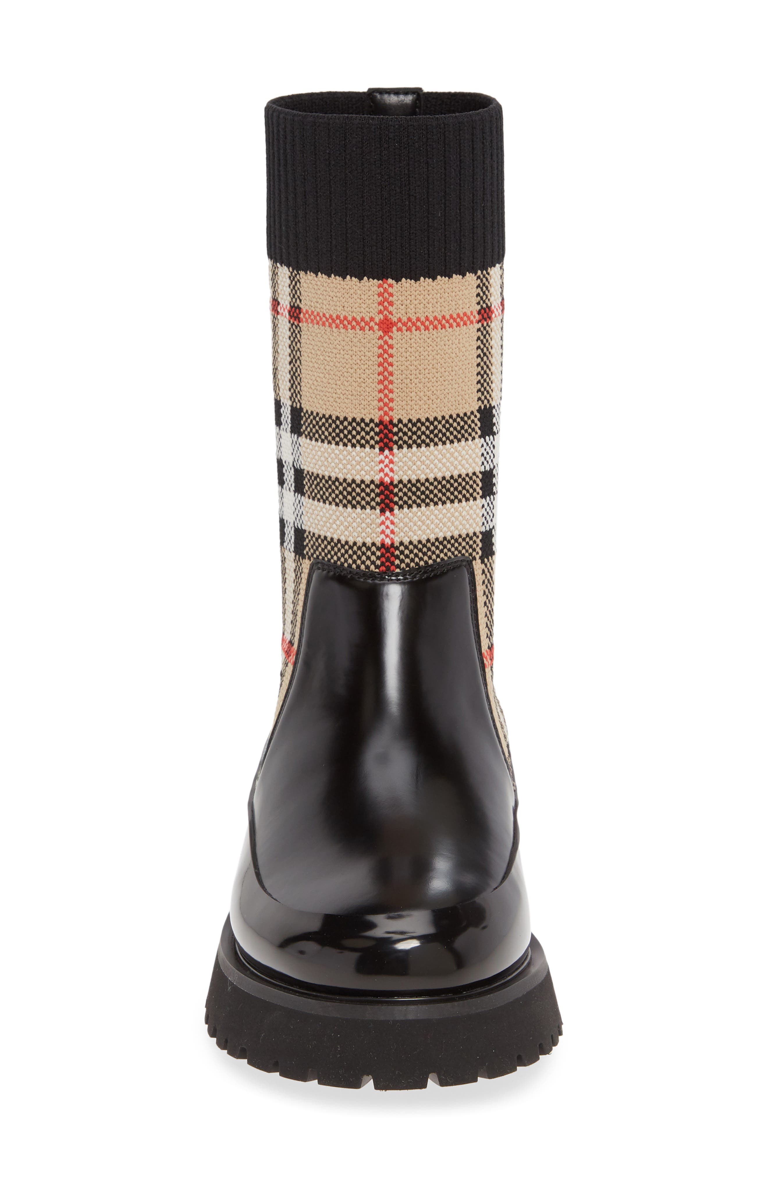 Burberry Sock Knit Chelsea Boot, Alternate, color, 