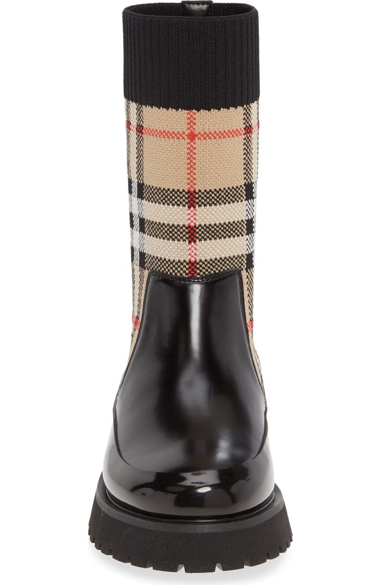 Burberry Sock Knit Chelsea Boot, Alternate, color,