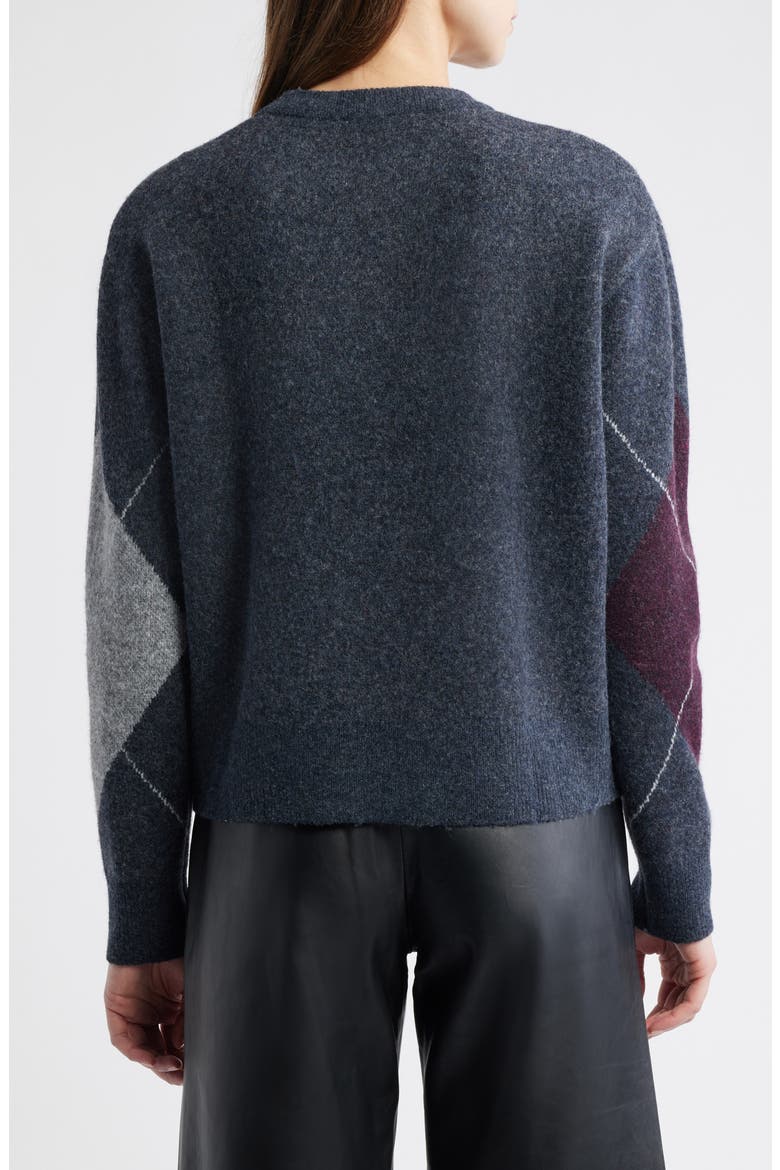 Rombon Argyle Sweater, Alternate, color, MEDIUM HEATHER GREY