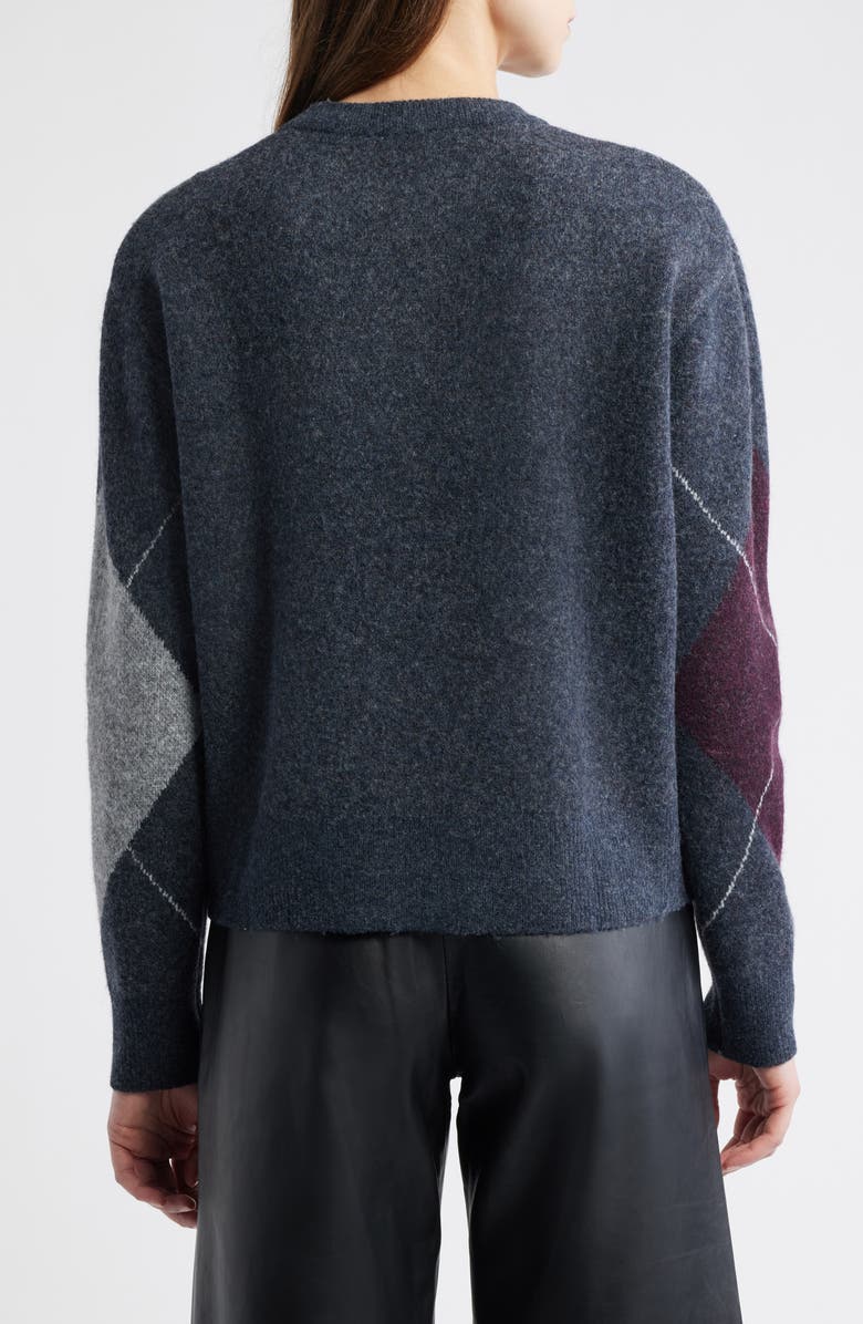 MANGO Rombon Argyle Sweater, Alternate, color, Medium Heather Grey