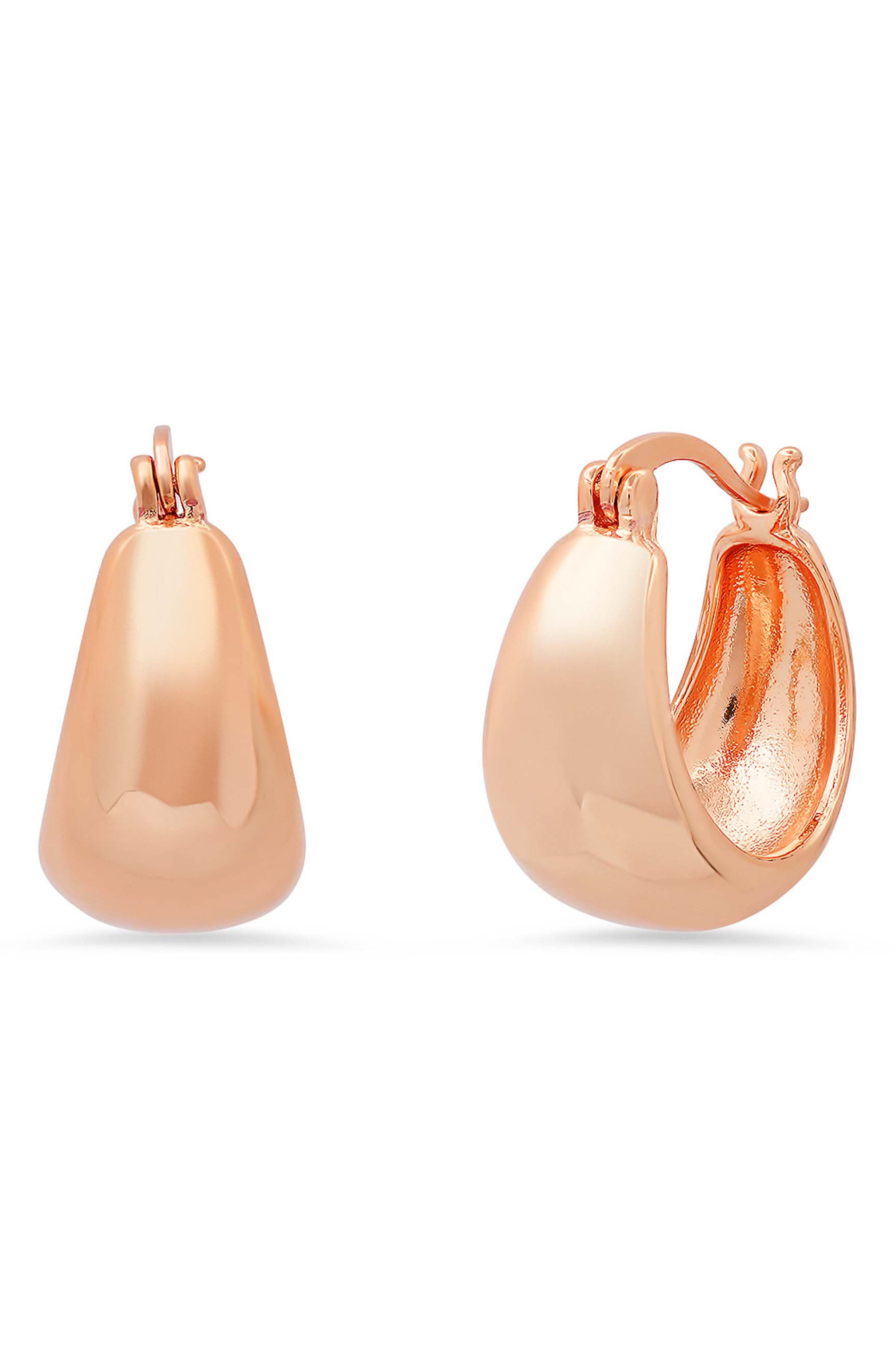 18k Gold Plated Teardrop Huggie Hoop Earrings
