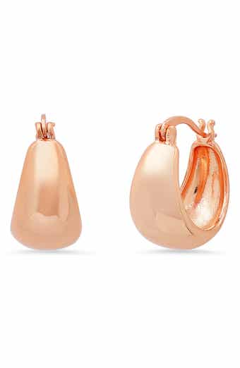 18k Gold Plated Teardrop Huggie Hoop Earrings
