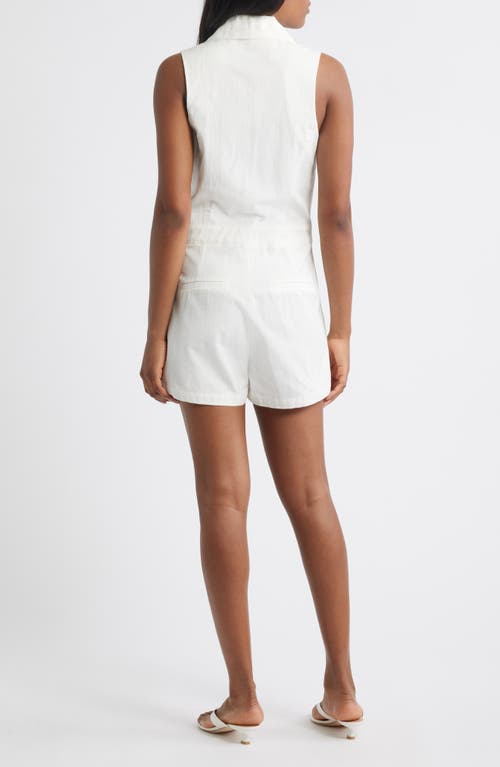 Blanknyc Cotton & Linen Romper In Blue
