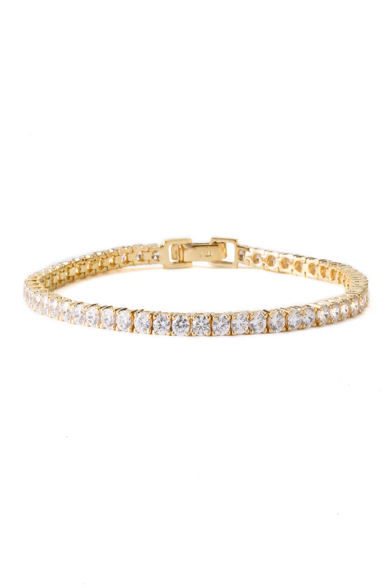Tennis Bracelet, Main, color, CLEAR/ GOLD VERMEIL