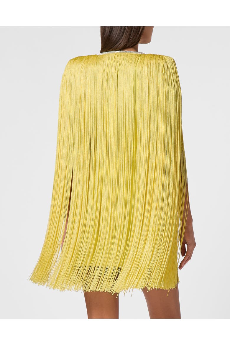 Fringe Mini Dress Women, Alternate, color, yellow
