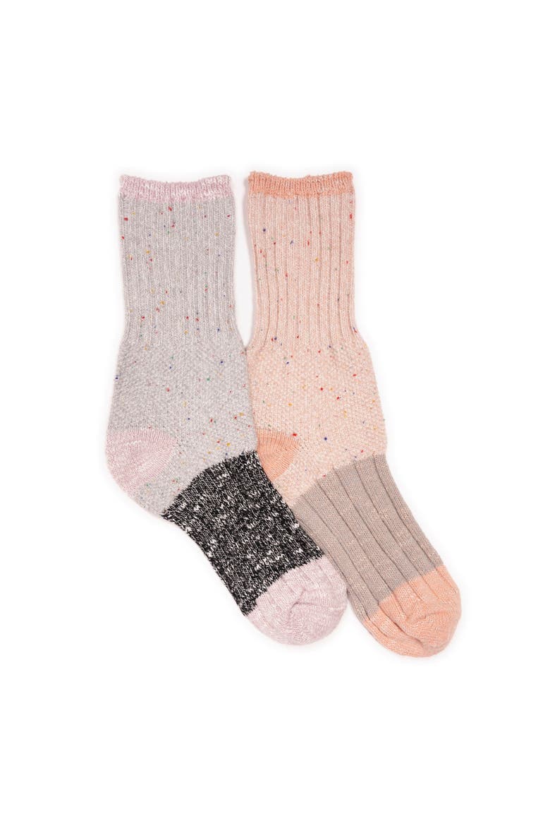 Women's Single Layer Color block Texture Socks 2 Pack, Main, color, Neutral/Rose
