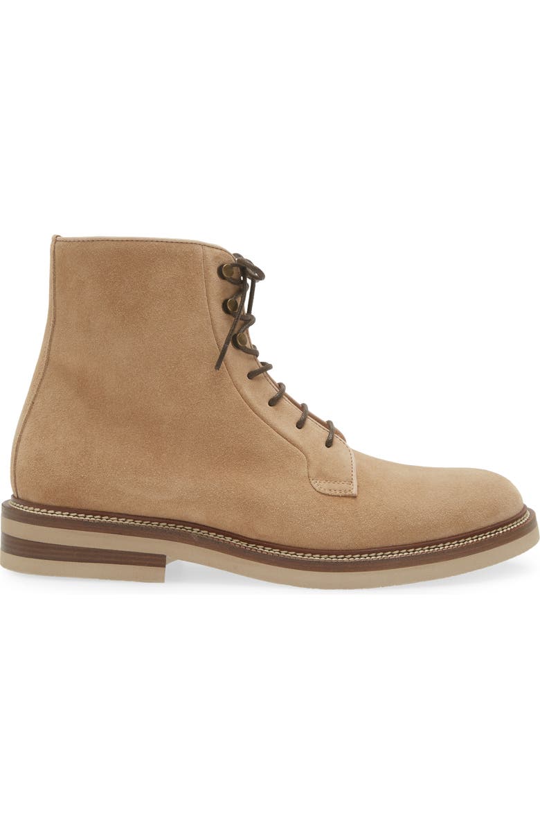 Brunello Cucinelli Iconic Sole Lace-Up Boot, Alternate, color, Light Brown