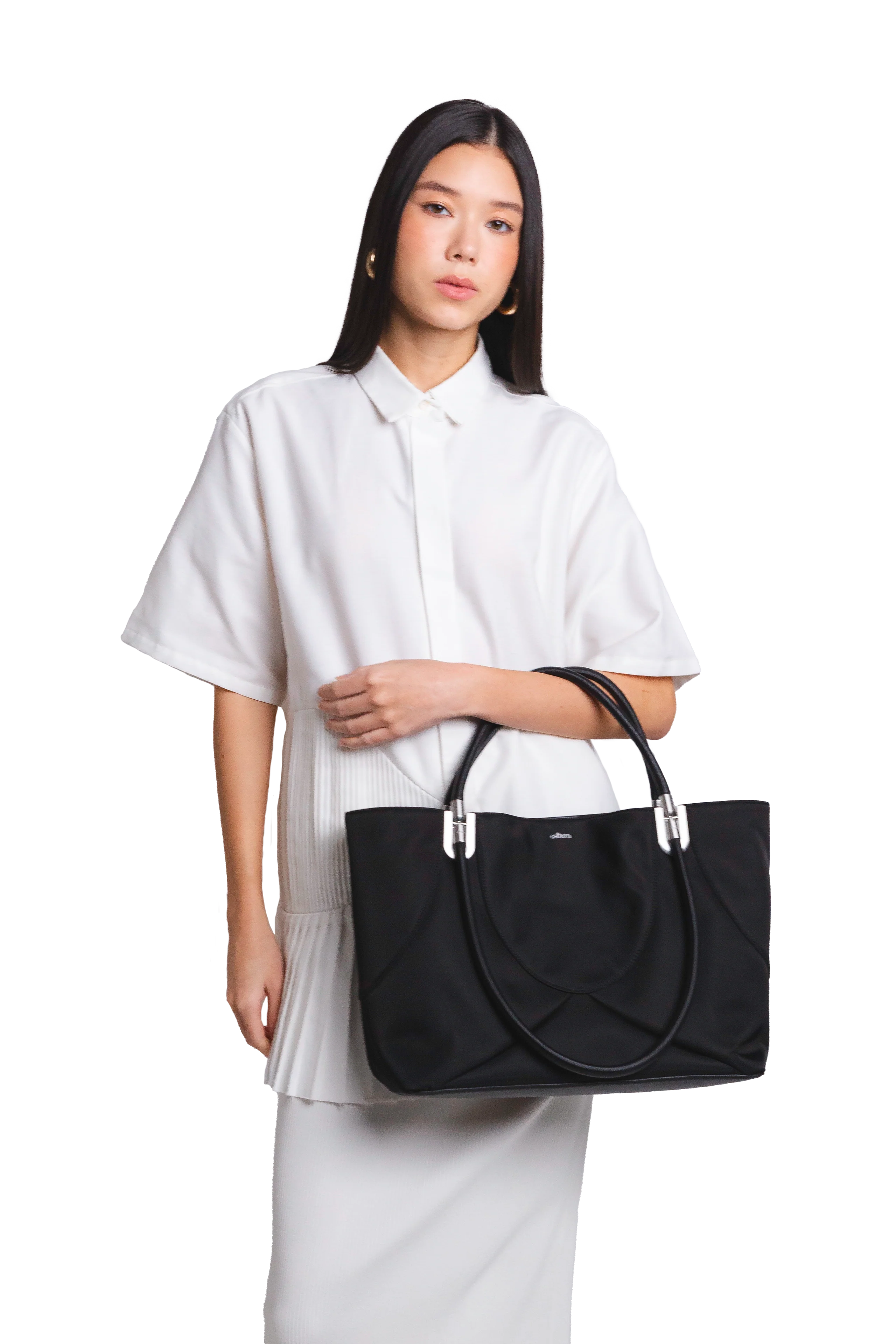 Esthera 4PM Maxi Nylon Handbag, Alternate, color, Black