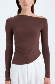 Monlicia Aura One-Shoulder Draped Stretch Top