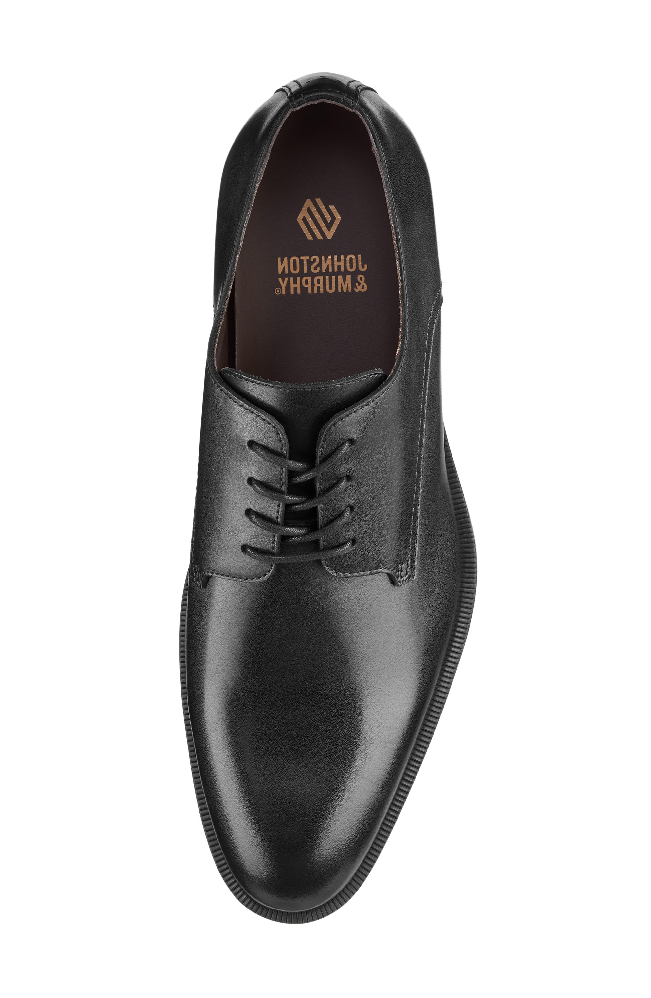 Johnston & Murphy Conlin Plain Toe Oxford, Alternate, color, Black Full Grain